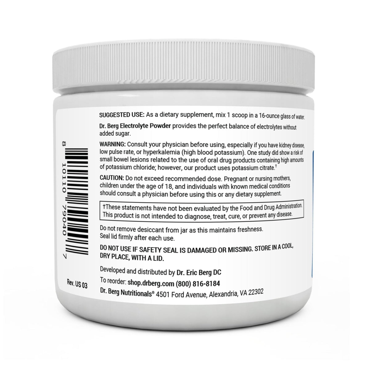 Dr. Berg Hydration Keto Electrolyte Powder - Enhanced w/ 1,000mg of Potassium - Maple Wellness Supplements