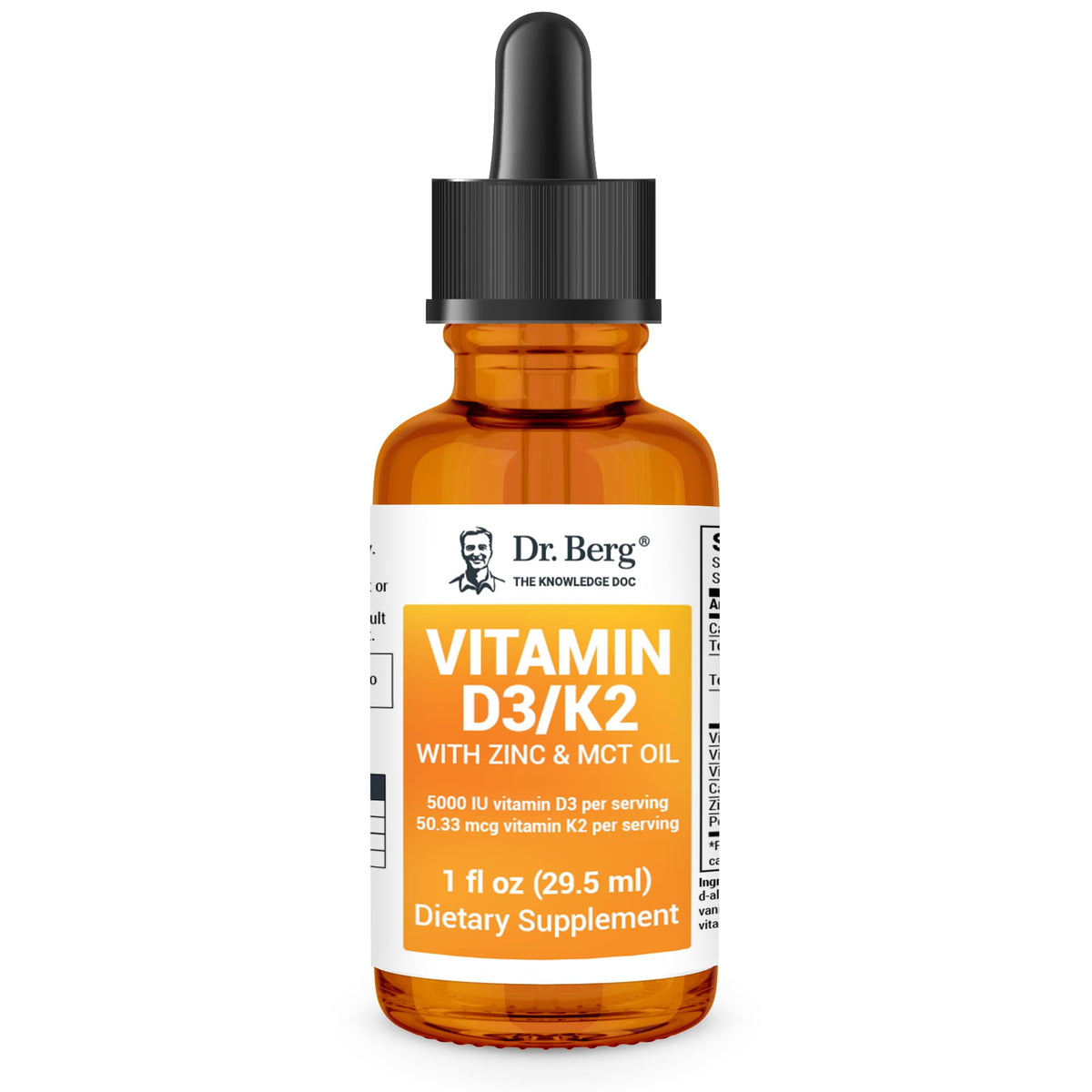 Dr. Berg Liquid Vitamin D3 & K2 Supplement - For Bone, Teeth, Mood & Immune Health - Maple Wellness Supplements