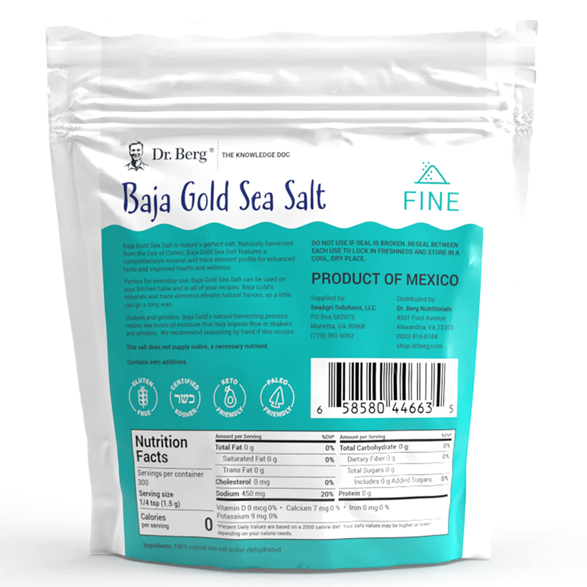 Dr. Berg's Baja Gold Sea Salt Organic - Natures Fine Sea Salt Support For Hydration - Maple Wellness Supplements