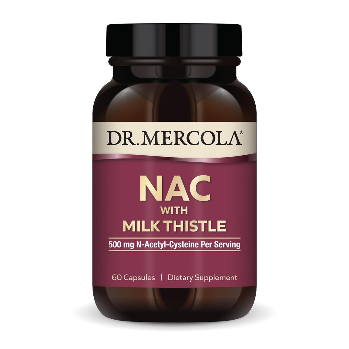 Dr. Mercola NAC with Milk Thistle - with Antioxidants - Supports Normal Detoxification Processes - 500 mg N-Acetyl-Cysteine per Serving - Non-GMO - Maple Wellness Supplements