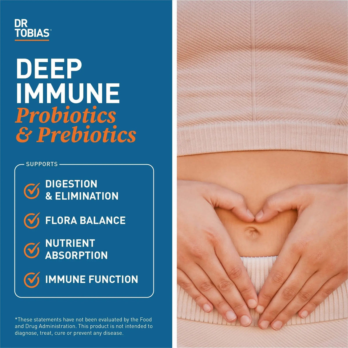 Dr. Tobias Deep Immune Probiotics & Prebiotics - Dual Action Digestion & Immune Support with PreforPro Prebiotics & Spore Forming Probiotics for Women & Men - 120 Capsules (60 Servings) - Maple Wellness Supplements