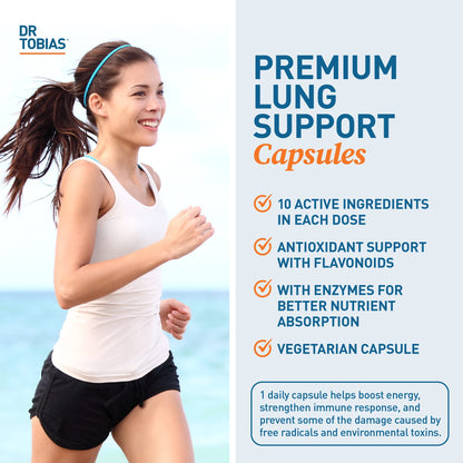 Dr. Tobias Lung Health, Lung Support Supplement with Vitamin C, Butterbur, Quercetin - Maple Wellness Supplements