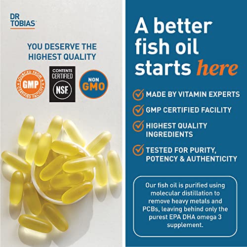 Dr. Tobias Omega-3 Fish Oil, Triple Strength, Supports Brain & Heart Health, 2000 mg - Maple Wellness Supplements