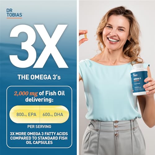 Dr. Tobias Omega-3 Fish Oil, Triple Strength, Supports Brain & Heart Health, 2000 mg - Maple Wellness Supplements