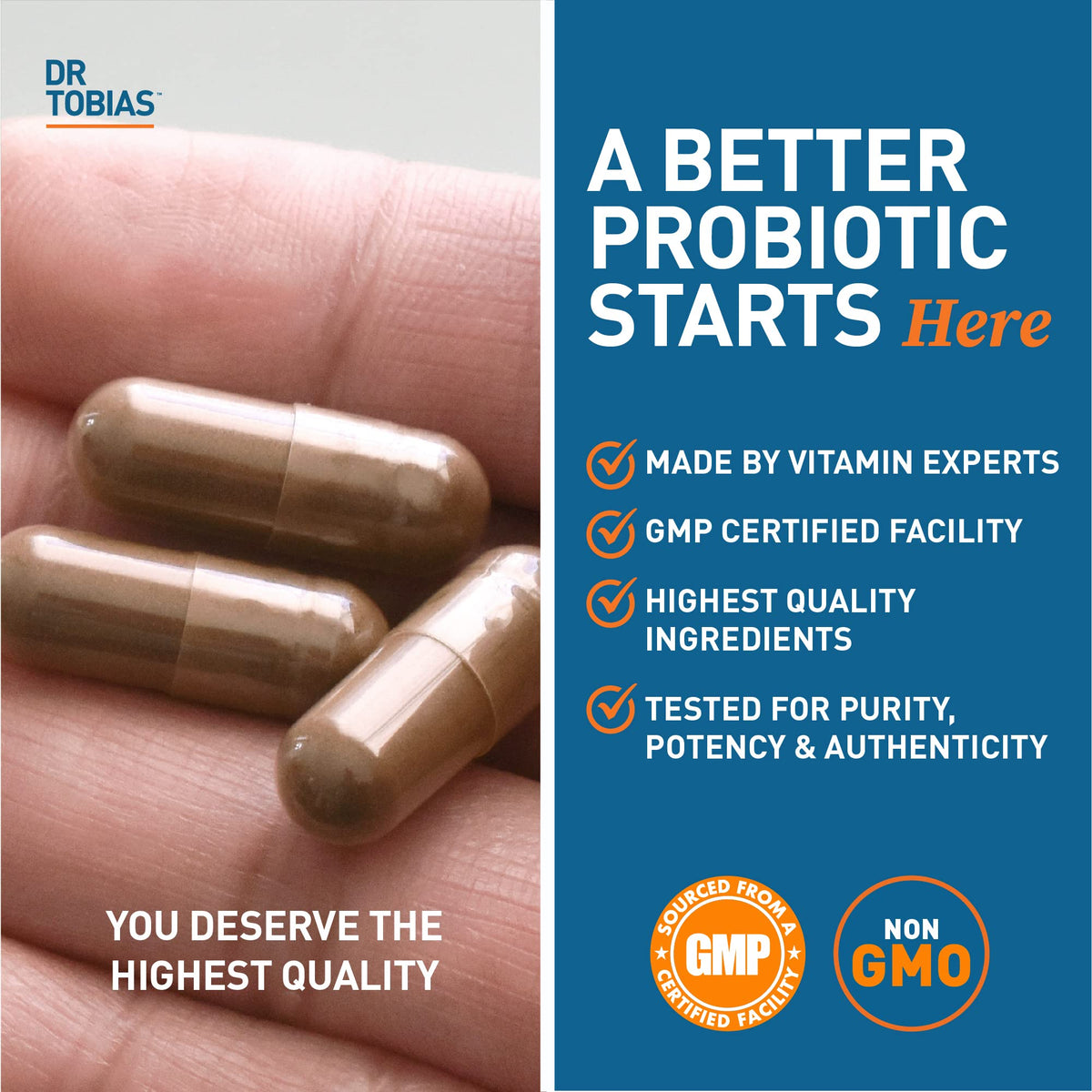 Dr. Tobias Probiotics 30 Billion, 10 Strains, 30 Billion CFU's, Targeted Release Probiotics for Women & Men, Supports Digestive Health, Shelf-Stable, - Maple Wellness Supplements