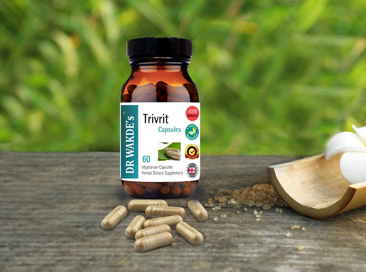 DR WAKDE'S Trivrit Capsules (Nishottar, 60 Veg Caps, Plant-Based Supplement, Ayurvedic Herb, All Natural, Vegan) - Maple Wellness Supplements