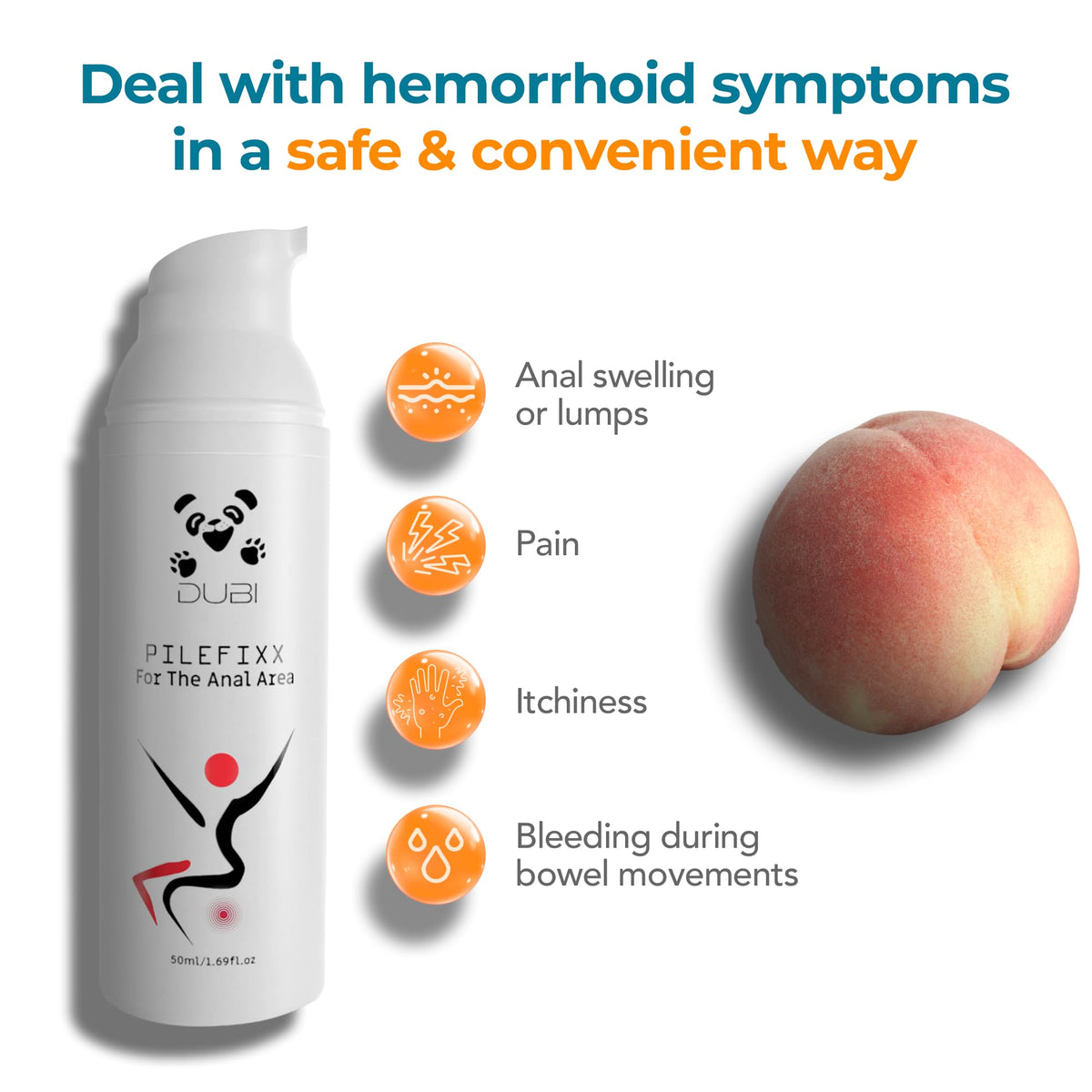DUBI Pilefixx Hemorrhoid Treatment - Hemorrhoid Cream - Hemorrhoid & Fissure Ointment for Burning, Itching, Swelling - Hemorrhoid Symptom Treatment with Aloe - 50 Gram - Maple Wellness Supplements