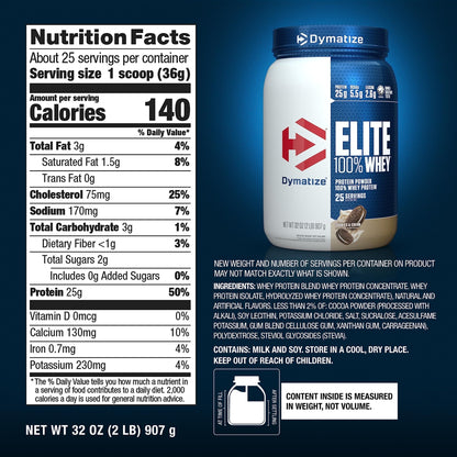 Dymatize Elite 100% Whey Protein Powder, Quick Absorbing & Fast Digesting for Optimal - Maple Wellness Supplements