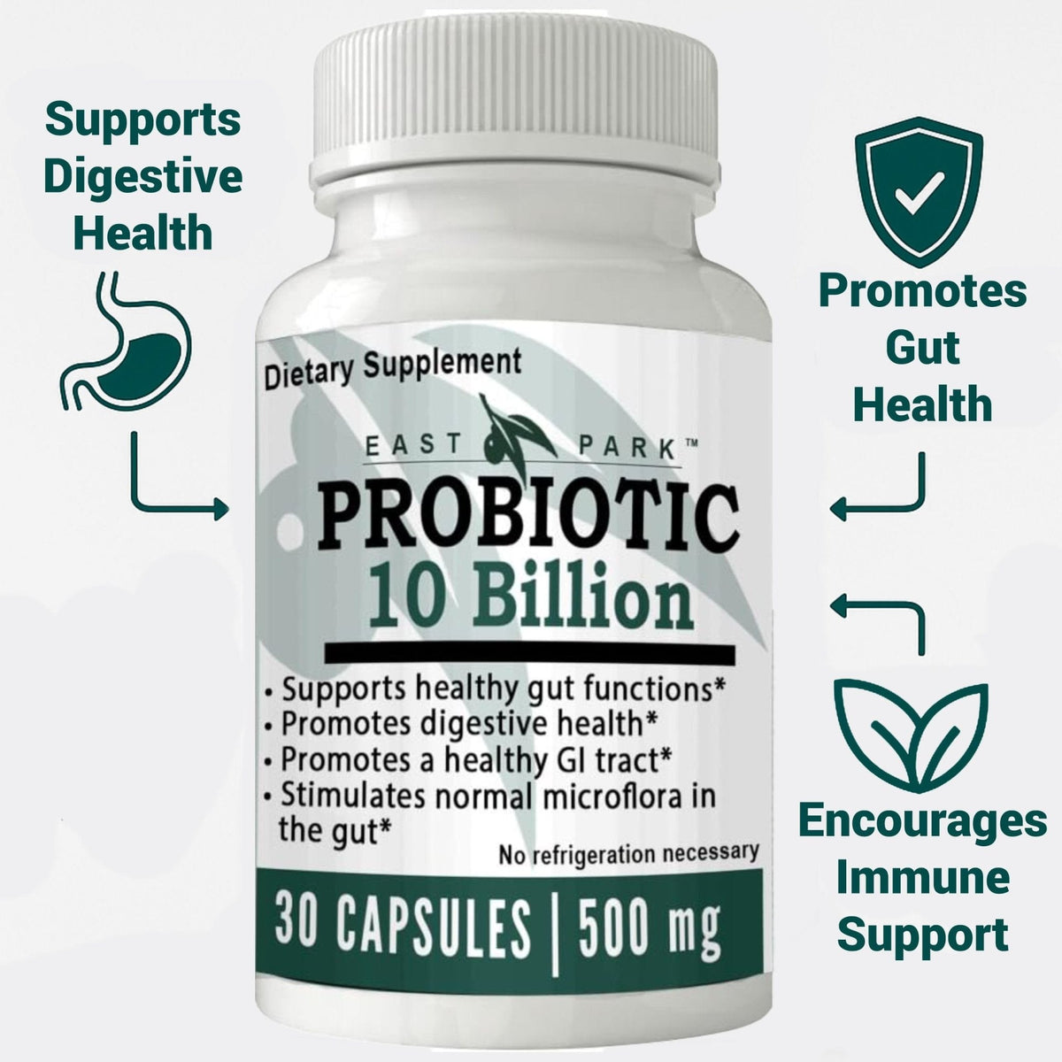 East Park Research d-Lenolate Probiotic Supplement | Probiotic 10 Billion CFUs Supports Gut & Digestive Health | Dietary Supplement Probiotics - Maple Wellness Supplements