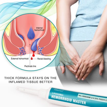 Ebanel 4% Lidocaine Hemorrhoid Treatment Ointment with Phenylephrine, Witch Hazel, Vitamin B6, Zinc Oxide, Frankincense, External and Internal Hemorrhoids Treatment Burn Itch Pain Relief Anal Cream - Maple Wellness Supplements