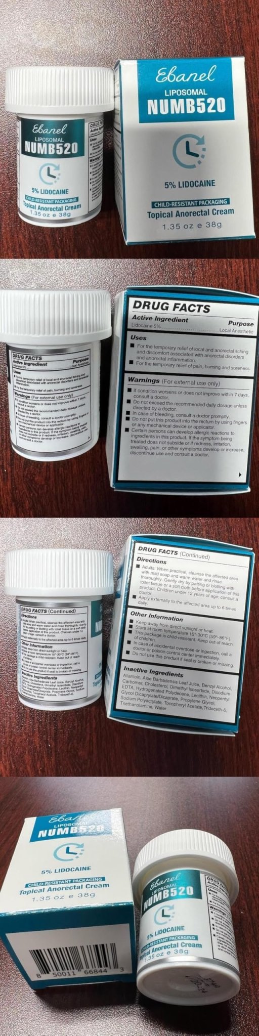 Ebanel 5% Lidocaine Numbing Cream, 2-Pack Pain Relief Burn Itch Numb Cream, Maximum Strength Topical Anesthetic with Allantoin, Vitamin E for Local and Anorectal Uses, Hemorrhoid Treatment - Maple Wellness Supplements