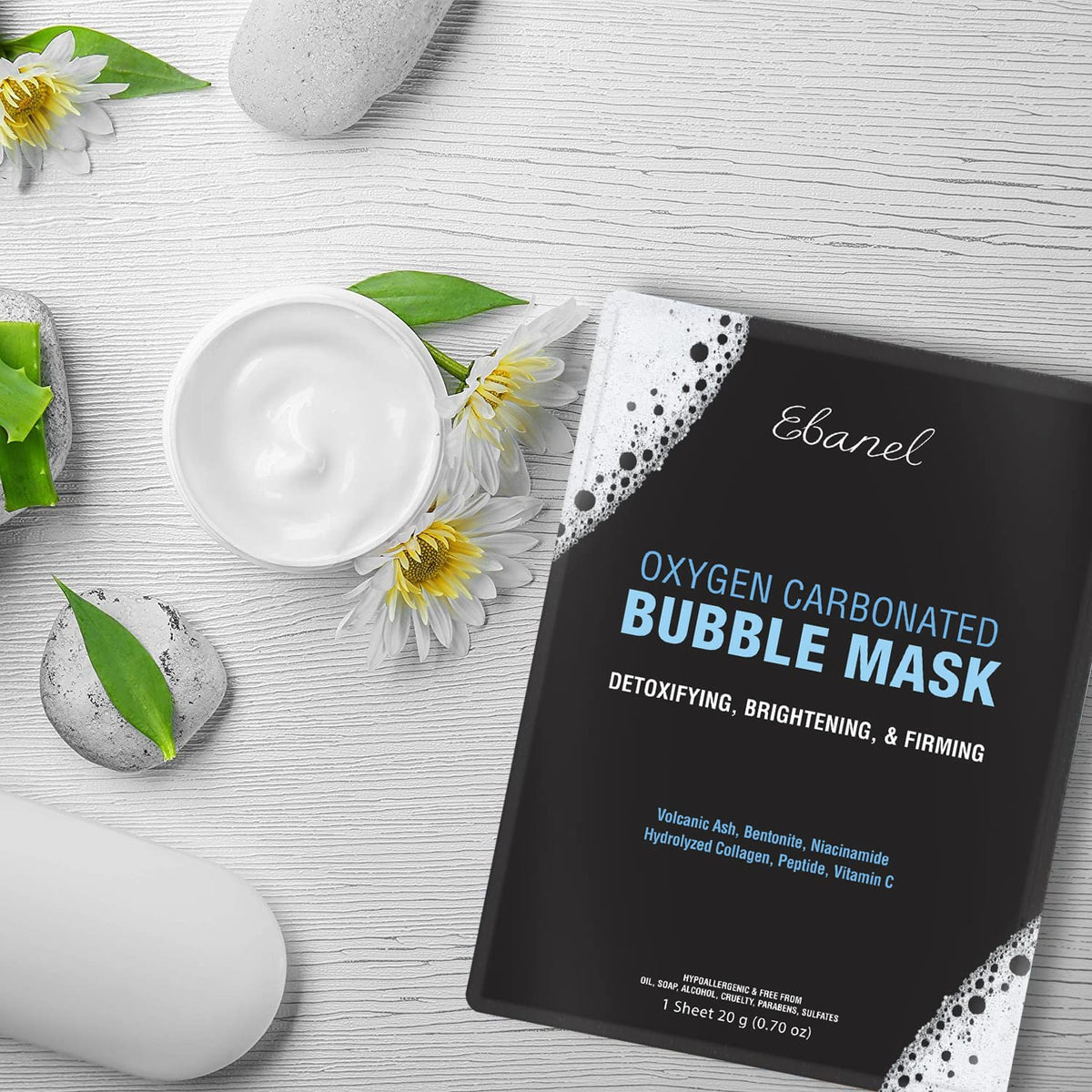 Ebanel Bundle of 10 Pack Bubble Clay Masks, and 2.5% Retinol Serum - Maple Wellness Supplements