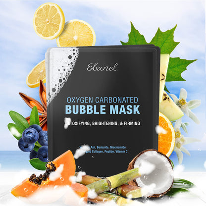 Ebanel Bundle of 15-Pack Collagen Face Mask, and 10-Pack Carbonated Bubble Clay Mask - Maple Wellness Supplements