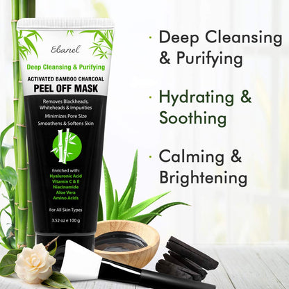 Ebanel Bundle of 15-Pack Collagen Face Mask, and Charcoal Peel Off Face Mask - Maple Wellness Supplements