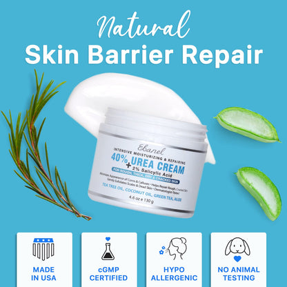 Ebanel Bundle of 40% Urea Cream 4.6 Oz, and 2.5% Retinol Moisturizer - Maple Wellness Supplements