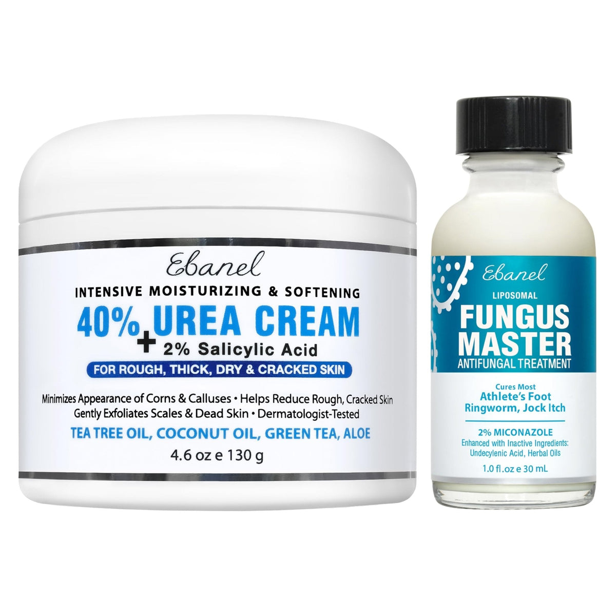 Ebanel Bundle of 40% Urea Cream 4.6 Oz, and Fungus Treatment 1 Oz - Maple Wellness Supplements