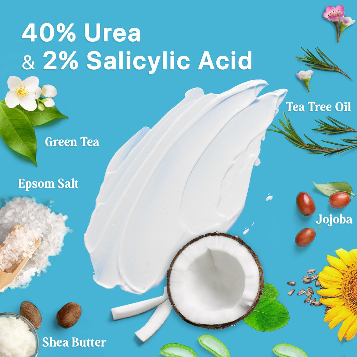 Ebanel Bundle of 40% Urea Cream 4.6 Oz, and Fungus Treatment 1 Oz - Maple Wellness Supplements