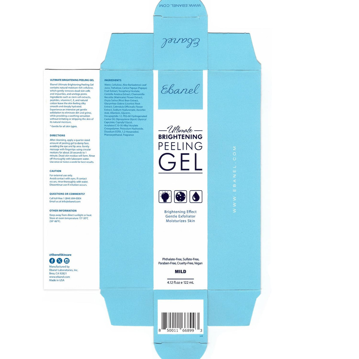 Ebanel Bundle of Gentle Exfoliating Face Scrub Peeling Gel and 30% AHA 2% BHA Chemical Peel Exfoliant Gel - Maple Wellness Supplements
