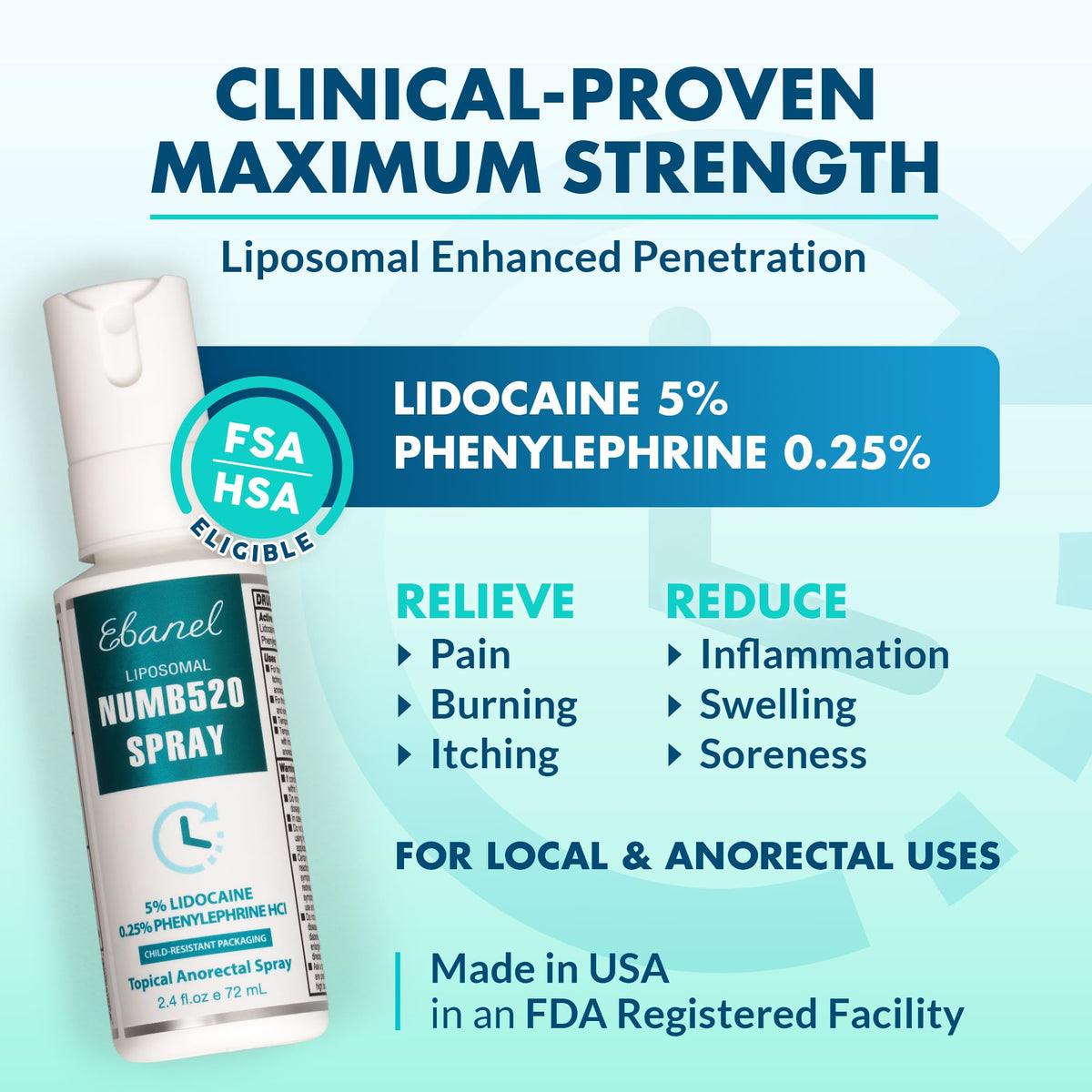 Ebanel Bundle of Lidocaine Numbing Cream, and Numbing Spray - Maple Wellness Supplements