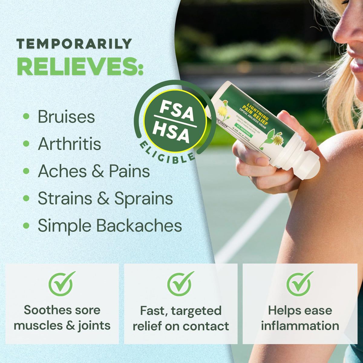 Ebanel Pain Relief Roll On for Arthritis, Foot, Back, Joint, Neck, Strains & Sprains with Menthol, Camphor, Arnica, Emu Oil, MSM, Boswellia, Targeted Muscle Pain Relief Roll On - Maple Wellness Supplements