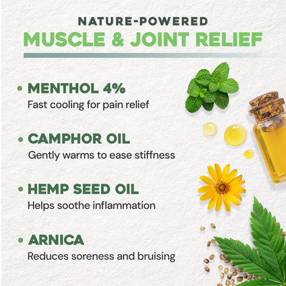 Ebanel Pain Relief Roll On for Arthritis, Foot, Back, Joint, Neck, Strains & Sprains with Menthol, Camphor, Arnica, Emu Oil, MSM, Boswellia, Targeted Muscle Pain Relief Roll On - Maple Wellness Supplements