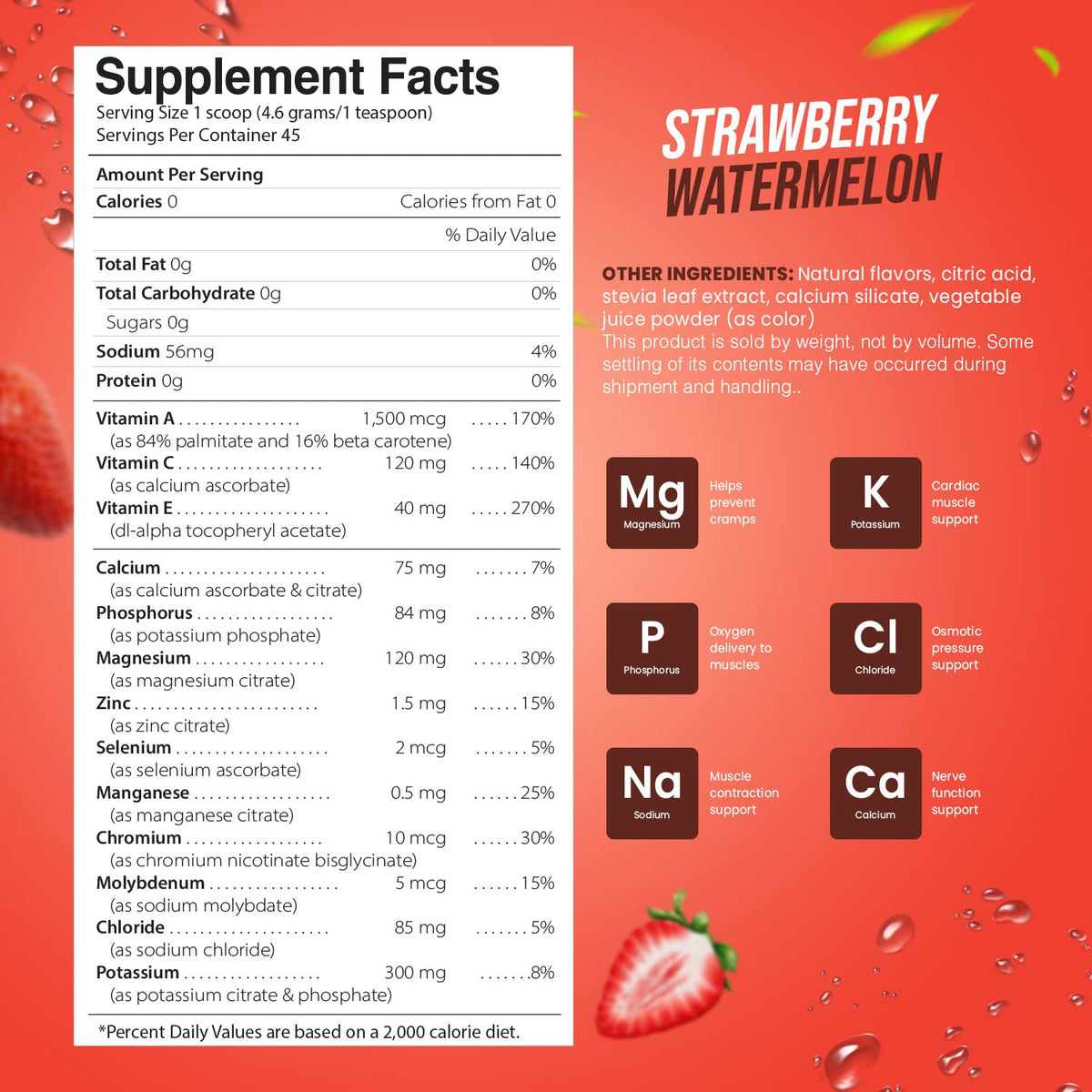 Electrolyte Powder - Refreshing Workout Recovery Electrolytes, Sugar Free, Gluten Free - Maple Wellness Supplements