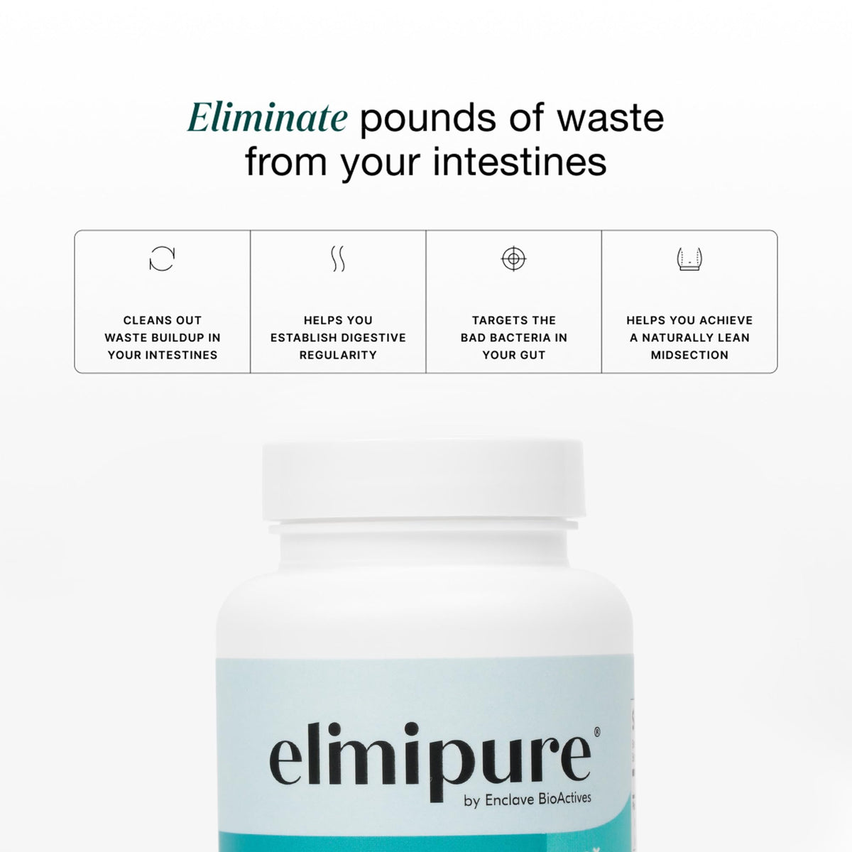 Elimipure Gut Cleanse & Restore Supplement: Natural & Effective Detox Cleanse Capsules | Fortify Your Microbiome | Effortless Morning Stools - Maple Wellness Supplements