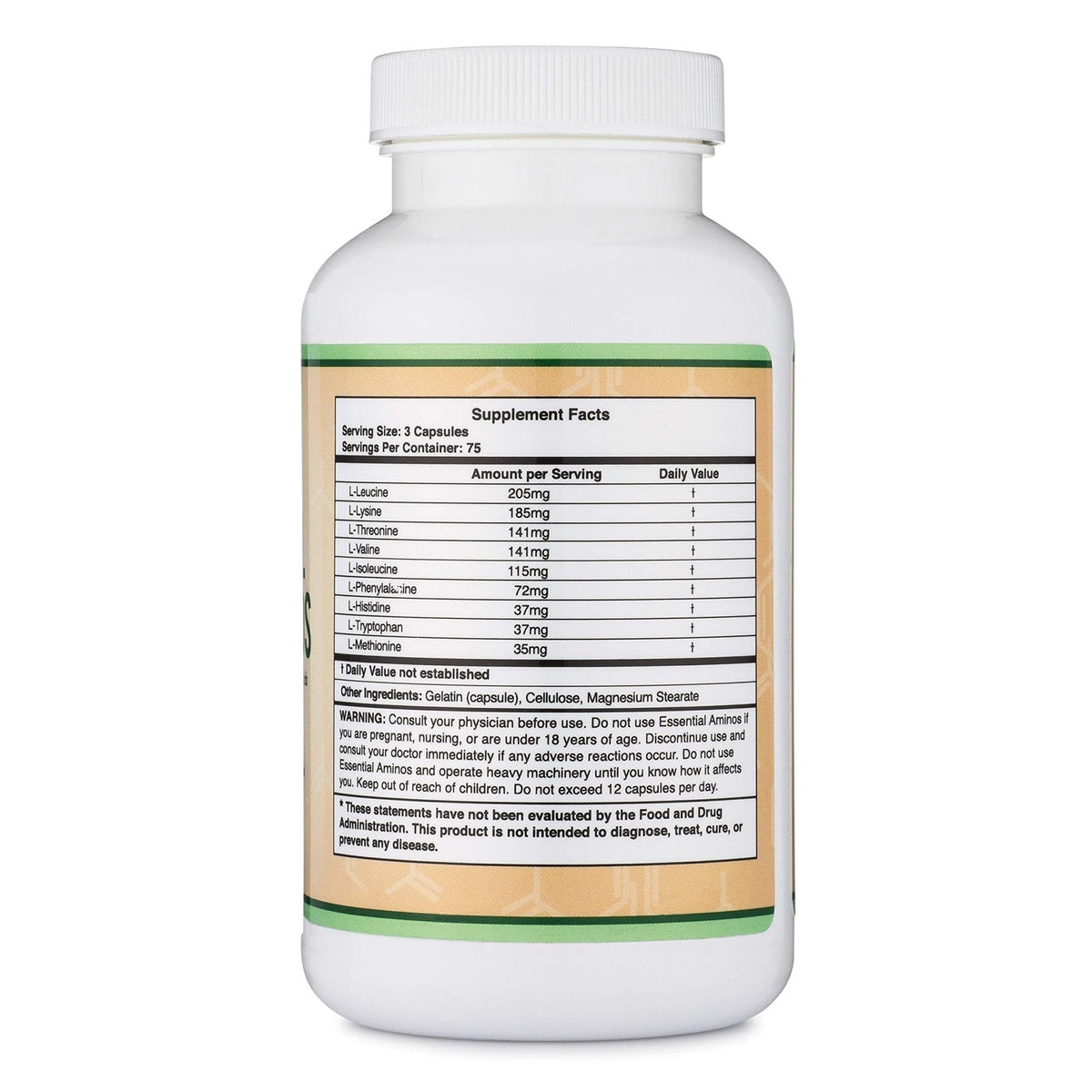 Essential Amino Acids - 1 Gram Per Serving Powder Blend of All 9 Essential Aminos (EAA) and All Branched-Chain Aminos (BCAAs) (Leucine, Isoleucine, Valine) 225 Capsules - Maple Wellness Supplements