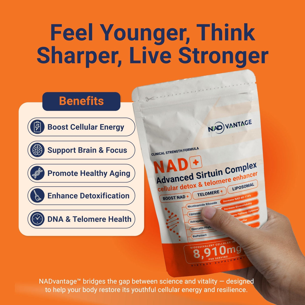 Eternaroot NAD+ 5D Matrix - High Potency NAD Precursor - 1000mg Nicotinamide Riboside (NR) + Liposomal Resveratrol - Clean Vegan Formula - Cellular Energy & Immune Support - Maple Wellness Supplements