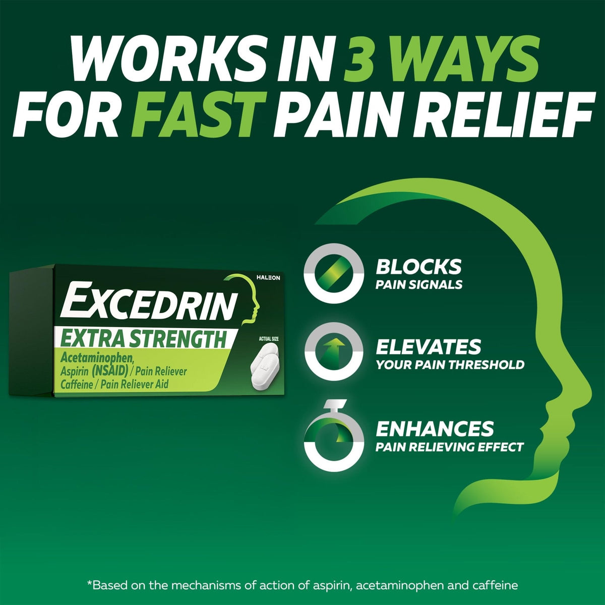Excedrin Extra Strength Pain Relief Caplets for Headache Relief, Acetaminophen 250mg, Aspirin 250mg, Caffeine 65mg, Pain Reliever, 200 Count - Maple Wellness Supplements