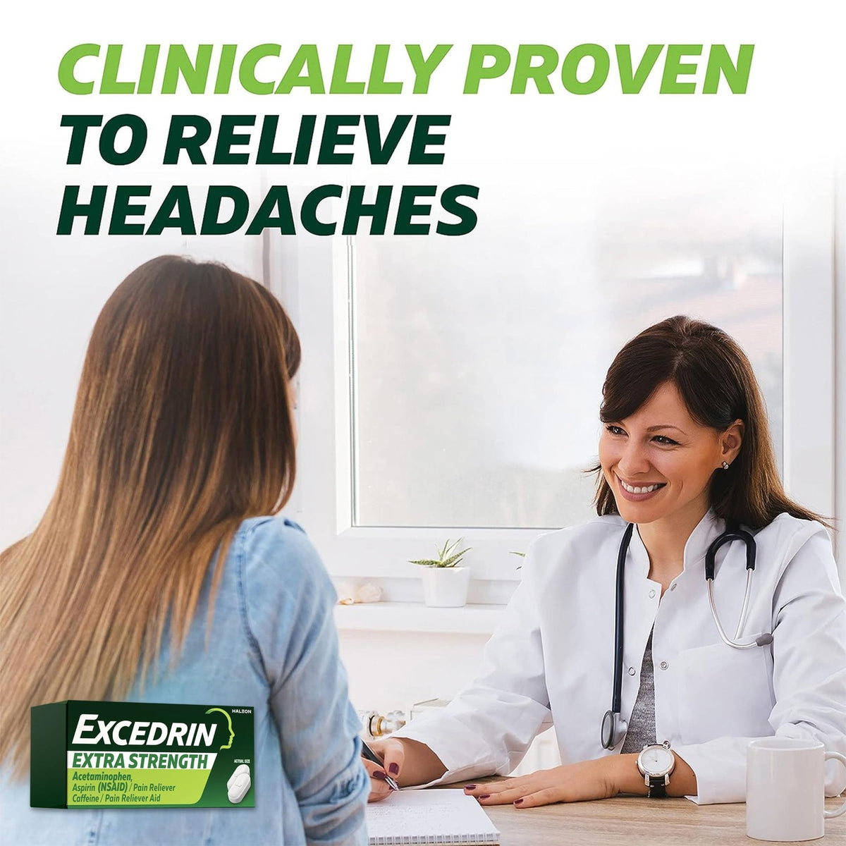 Excedrin Extra Strength Pain Relief Caplets for Headache Relief, Acetaminophen 250mg, Aspirin 250mg, Caffeine 65mg, Pain Reliever, 200 Count - Maple Wellness Supplements
