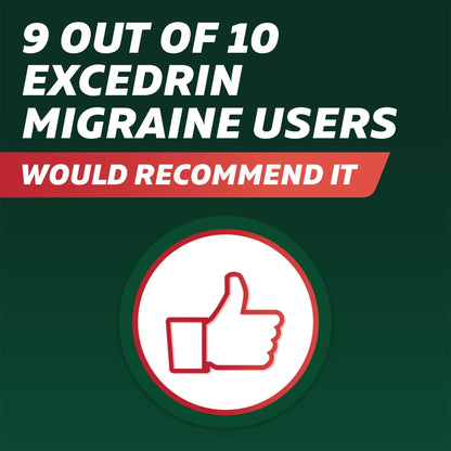 Excedrin Migraine Relief Caplets for Migraine Symptoms, Acetaminophen 250mg, Aspirin 250mg, Caffeine 65mg, Pain Reliever, 24 Count - Maple Wellness Supplements