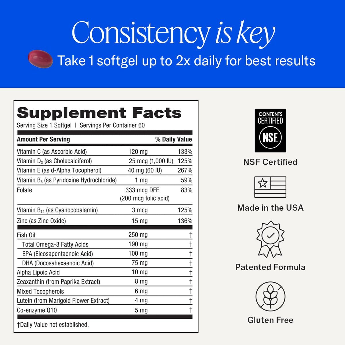 EyePromise Restore Eye Health Supplements - 60 Softgels, 30-Day Supply - Omega 3 Supplement for Aging Eyes with Lutein and Zeaxanthin, - Maple Wellness Supplements