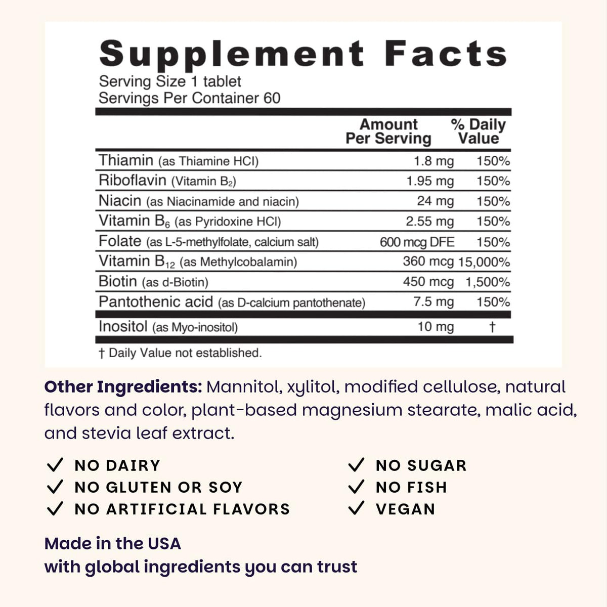 EZ Melts Dissolvable B-Complex - Vitamin B Complex - Provides Energy Metabolism & Heart Health Support - with Methylated B12 & Folate - Non-GMO & Vegan - Maple Wellness Supplements