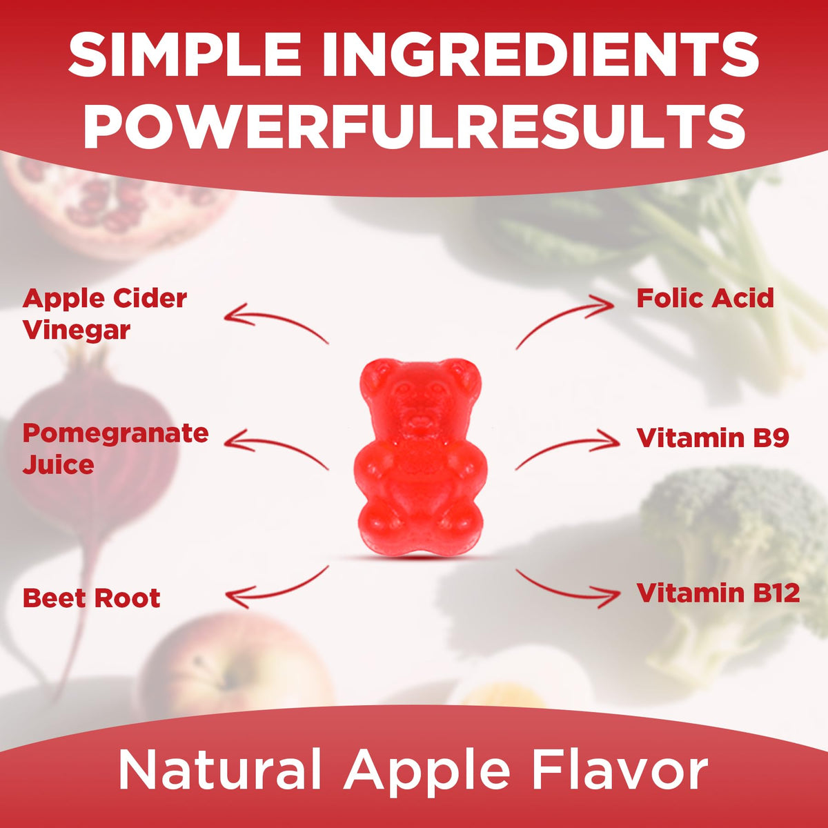 Feelherbs Metabolism Gummies for Women and Men Digestion & Energy, 60 Count Apple Cider Vinegar Gummies with Vitamin B12 & Beet Root, Chewable Keto ACV Vitamin for Metabolism & Detox Cleanse - Maple Wellness Supplements