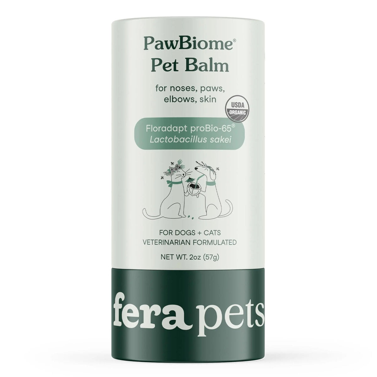 Fera Pets PawBiome® - Cat & Dog Balm for Paws and Nose with Postbiotics - Encourages Skin Recovery - Balances Skin Microbiome - Supports The Skin's Natural Barrier - 2 oz Stick - Maple Wellness Supplements