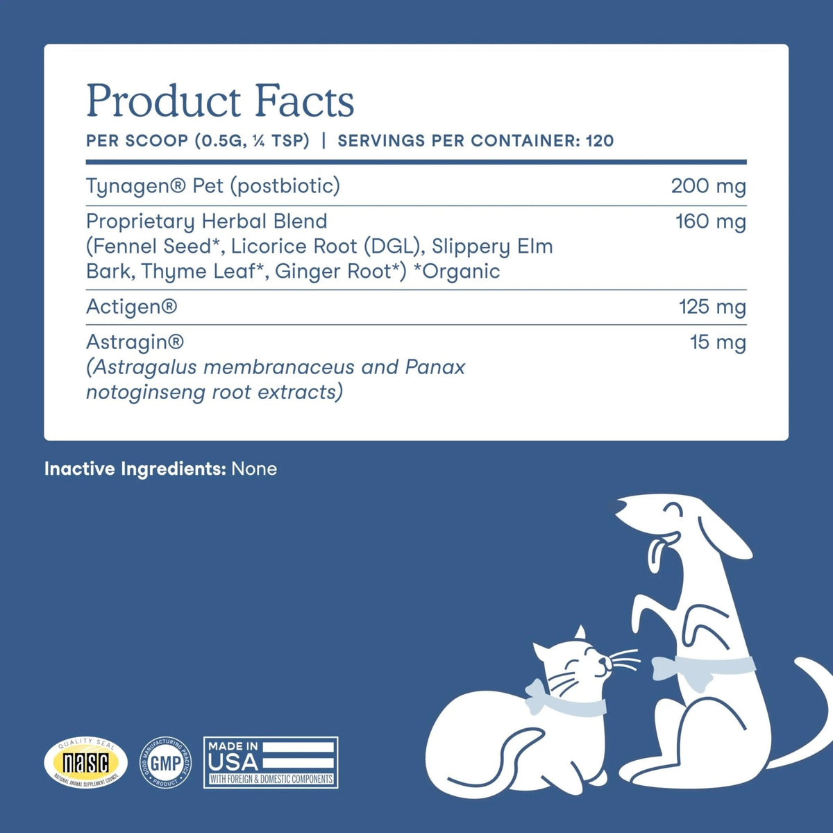 Fera Pets Postbiotics Plus Prebiotics for Dogs & Cats - with Slippery Elm - Promotes Optimal Digestive Health & Inflammatory Response - Enhances Immunity - 120 Scoops - Maple Wellness Supplements