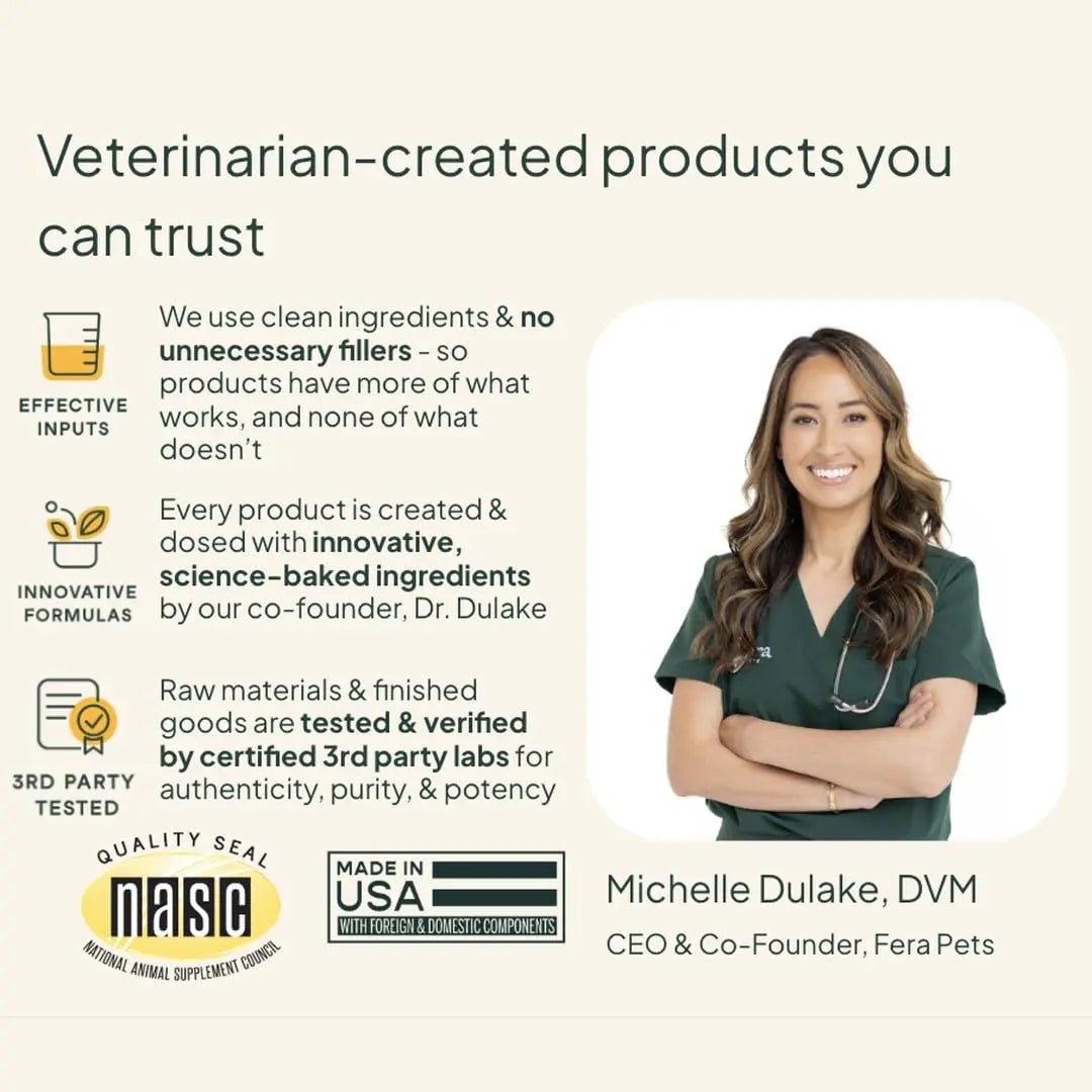 Fera Pets Probiotics for Dogs with Prebiotics and Postbiotics - Full Spectrum Gut Health Support - Promotes a Balanced Gut Microbiome - Boosts Immune Health - 30 Soft Chews - Maple Wellness Supplements