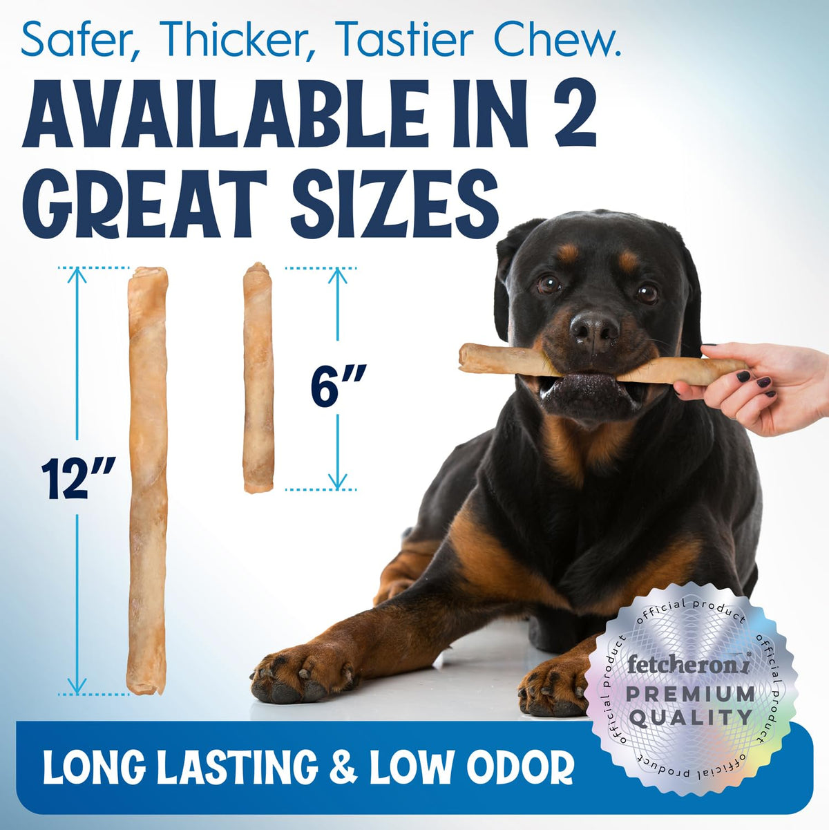 FETCHERONI 6" Collagen Sticks for Dogs – Low Odor Long-Lasting Bully Stick & Rawhide Alternative, Single Ingredient Beef Bone, High Protein Dental Treat, Vet Approved, Improves Joint Health – 5 Pack - Maple Wellness Supplements