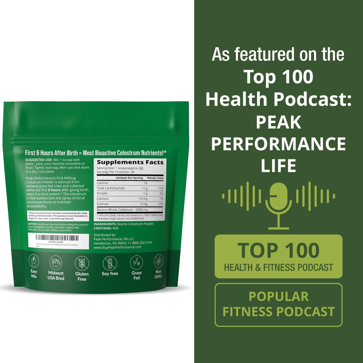 First Milking Colostrum Powder from Grass Fed USA Cows Milked Within 6 Hours of Giving Birth to Get the Most Bioactive Nutrients. High Immunoglobulin Non-GMO Bovine Colostrum Supplement for Humans - Maple Wellness Supplements