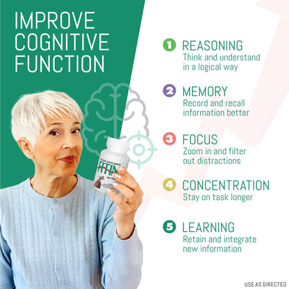 Fitina Brain Supplements for Memory and Focus with Vitamin B6 & Thiamine — High-Dose B Vitamins Nervous System and Cognitive Health Support, Daily Supplement Formula for Adults, 60 Tablets (3-Pack) - Maple Wellness Supplements
