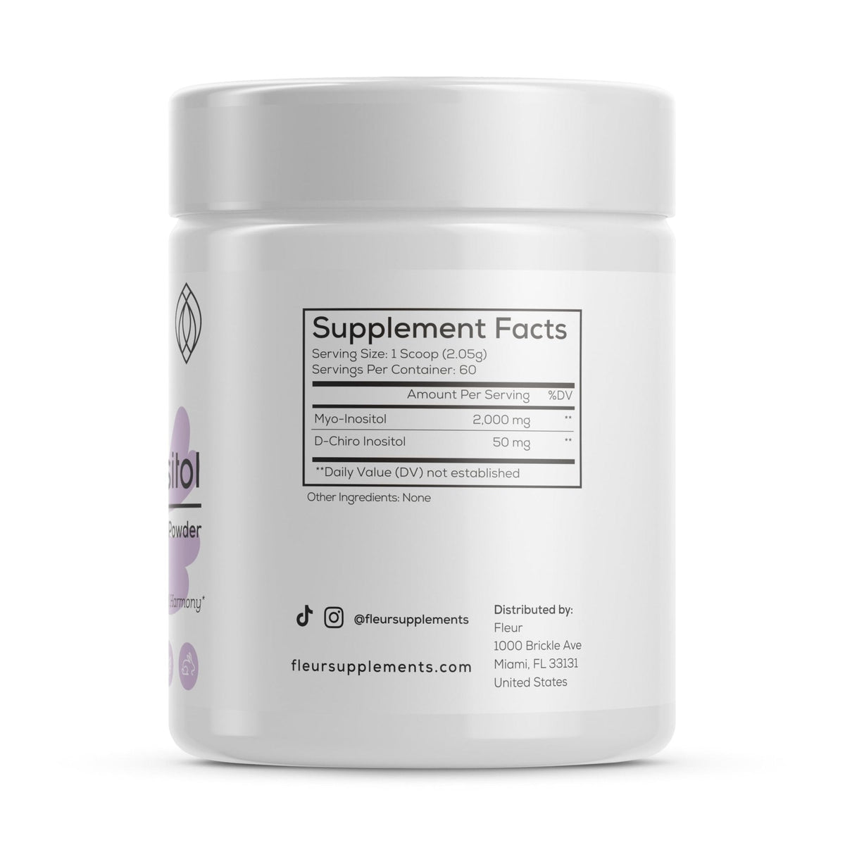 FLEUR Myo-Inositol & D-Chiro Inositol Powder, Hormone Balance and Ovarian Function - Maple Wellness Supplements