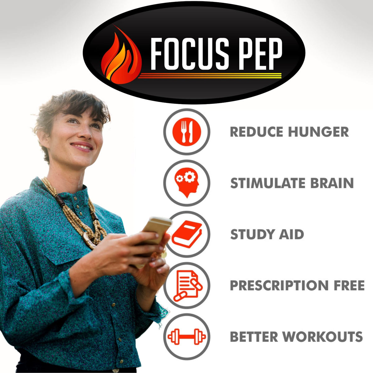 Focus Pep- Over The Counter Stimulants to Speed Up Naturally | Study Alternative and Best Energy Supplements for Nootropic Brain Boosting, 60 Pills - Maple Wellness Supplements