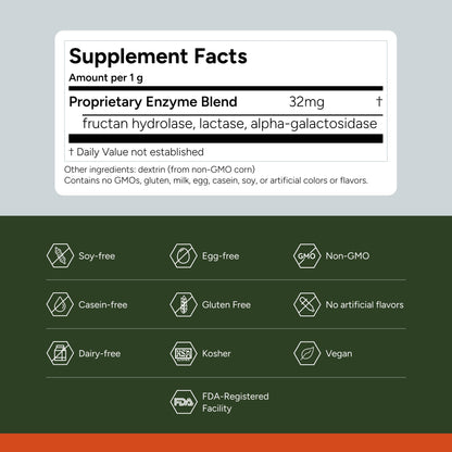 FODZYME® Home Kit Digestive Enzymes for Gut Health, Relief for Bloating, Gas, Constipation, Diarrhea, Abdominal Pain, Low FODMAP, 60 Dose - Maple Wellness Supplements