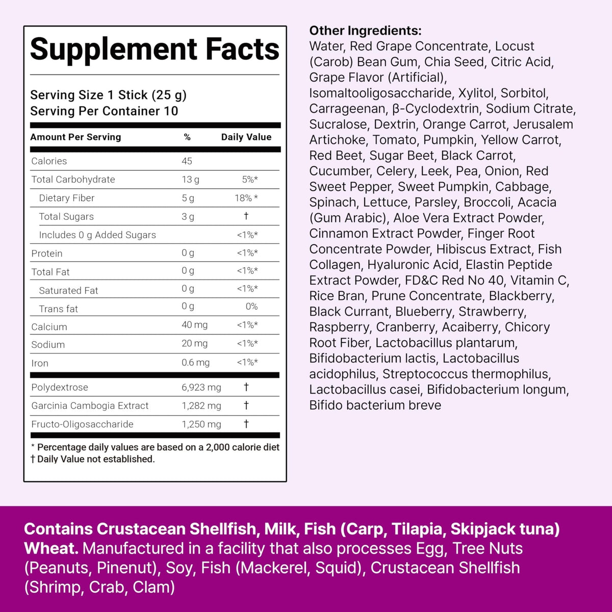 FOODOLOGY Coleology Bowel Movement Jelly (Grape & Prune) – Prebiotic Fiber Supplement for Gut Health & Daily Regularity, Chia Seeds, Korean Supplement – 10 Sticks - Maple Wellness Supplements