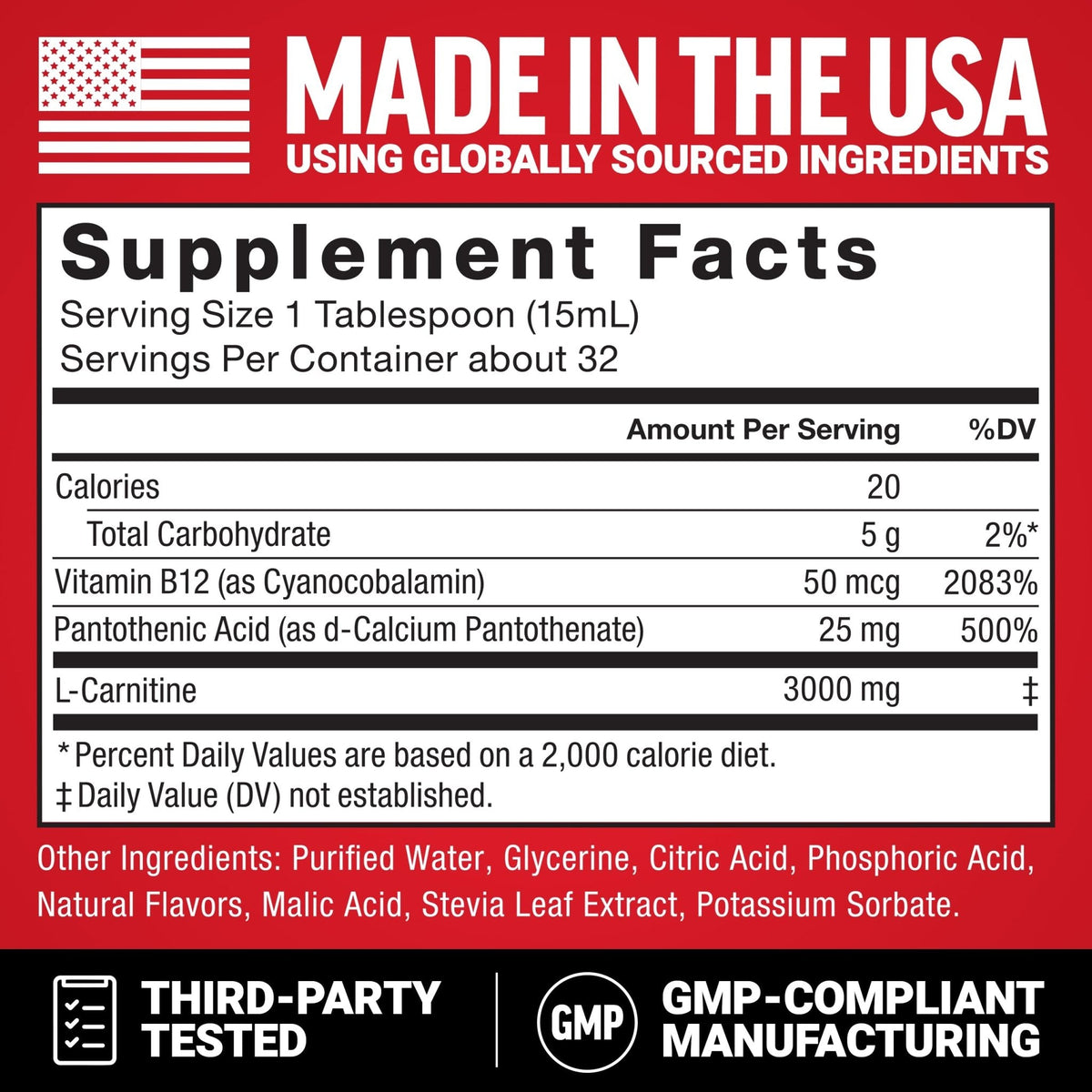 Force Factor L-Carnitine Liquid 3000mg, Maximum Strength Supplement to Support Fat Metabolism, Cellular Energy & Muscle Recovery, High Absorbing - Maple Wellness Supplements