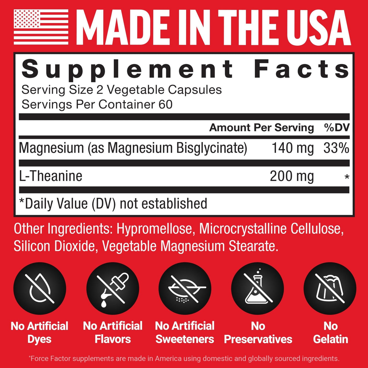 Force Factor Magnesium + L-Theanine, Magnesium Bisglycinate Supplement to Support Bones, Muscles, Nerves, Relaxation, and Mood, Vegan - Maple Wellness Supplements