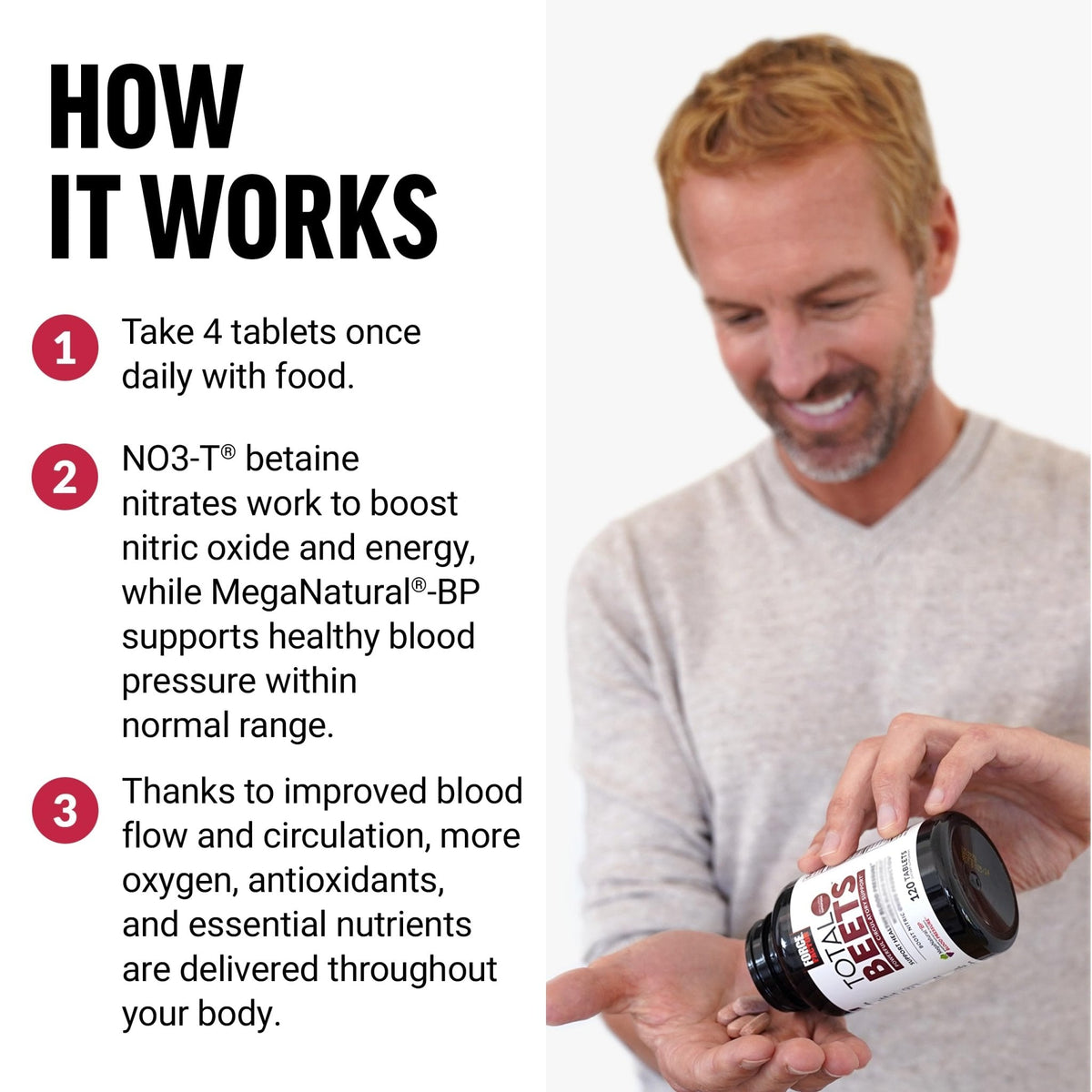 Force Factor Total Beets Blood Pressure Support with Grape Seed Extract and Non GMO Beet Root Powder for Heart Health - Maple Wellness Supplements