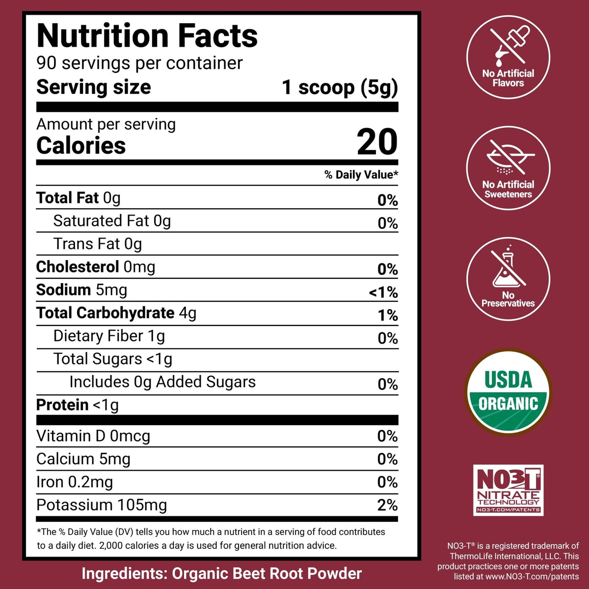 Force Factor Total Beets Organic Beetroot Powder Superfood to Boost Daily Nutrition, USDA Organic, Vegan, Gluten-Free - Maple Wellness Supplements