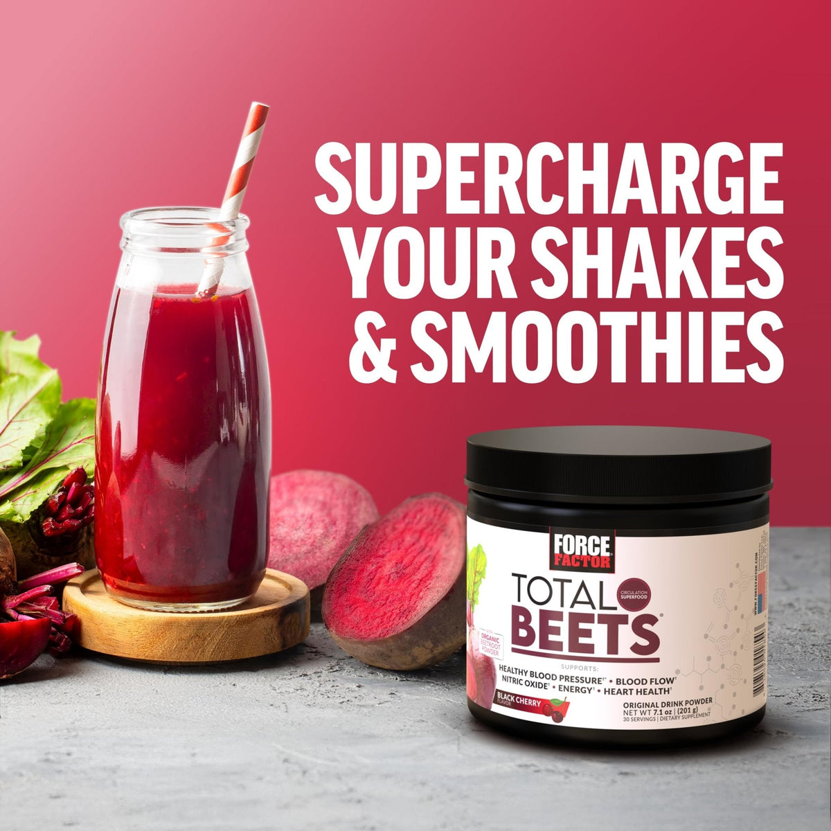 Force Factor Total Beets Superfood Beet Root Powder 2-Pack, Nitrates to Support Circulation, Blood Flow, Nitric Oxide, Energy, Endurance, Stamina - Maple Wellness Supplements